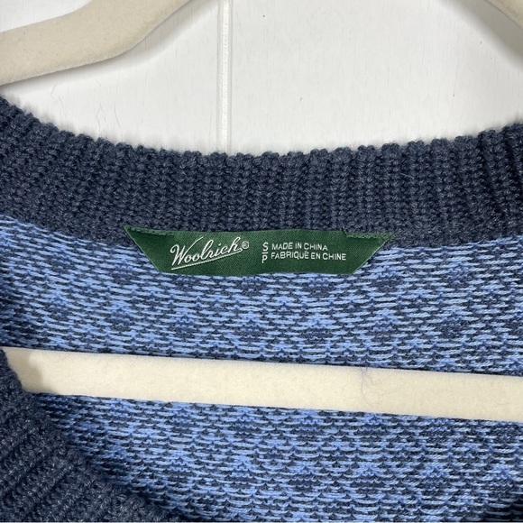 Woolrich Blue Quarter Button Front Long Sleeve Sweater Small - Picture 6 of 7